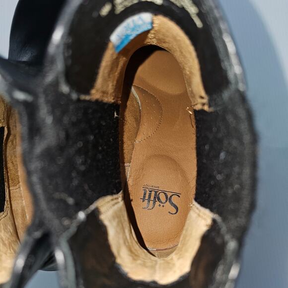 NEW Sofft Jordie Ankle Boot Women 10 Black Leather Waterproof Chelsea Block Heel - Picture 10 of 14